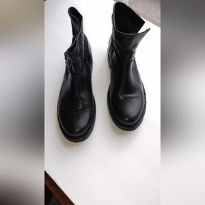 Frye moto pull on ankle boots